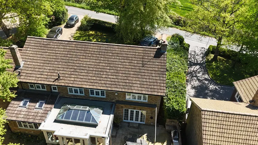 The same Penn roof above the glazed roof lantern after cleaning, photographed from a higher angle